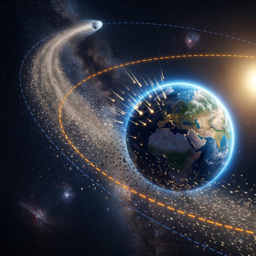 how the Perseid meteor shower forms